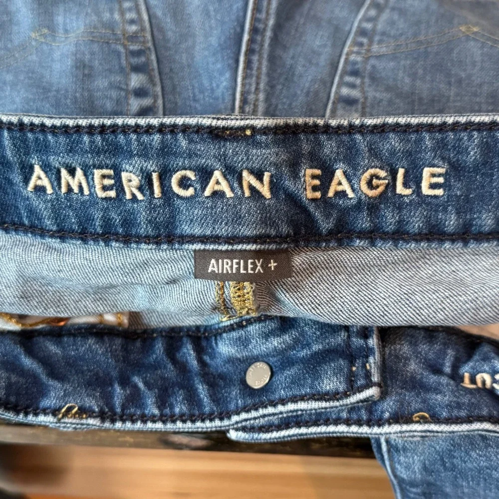 American Eagle Airflex+ Mens Straight Leg Jeans Medium Wash Blue Denim 28x28" - Picture 8 of 8
